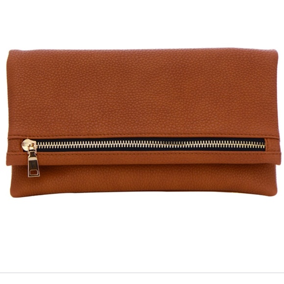 Urban Expressions Cognac Mallory Clutch - Picture 1 of 8